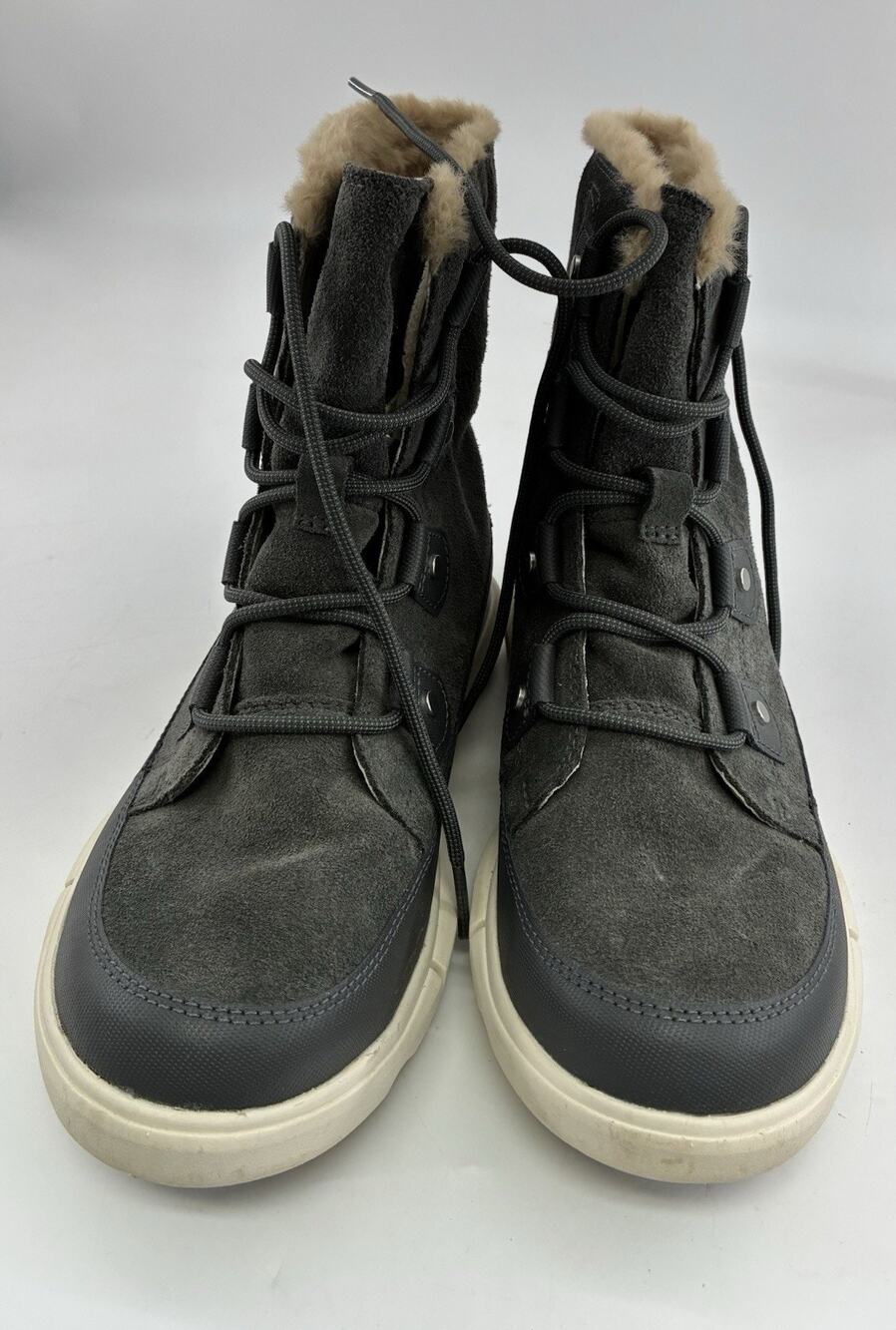 Sorel Explorer II Joan Gray Suede Waterproof Winter Snow Boots Women's Size 8.5